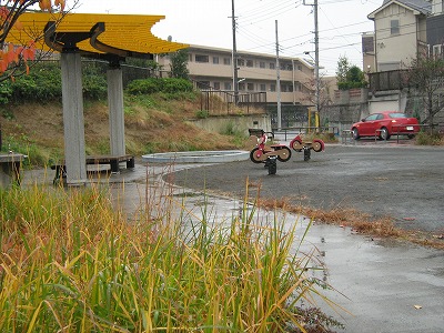 パーゴラとスプリング遊具です