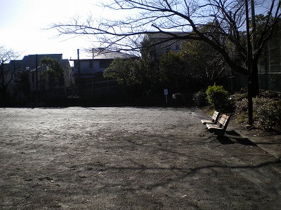 広場とベンチです。