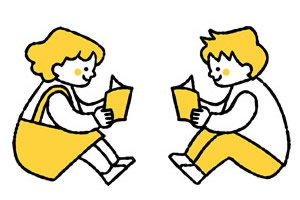 絵本を読む子どものイラスト