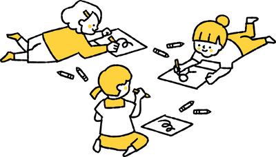 お絵描きする子どものイラスト