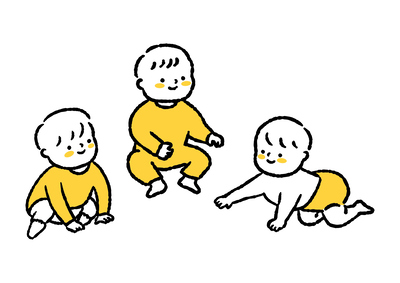 ３人の赤ちゃんのイラスト