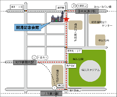 開港記念会館の案内図です