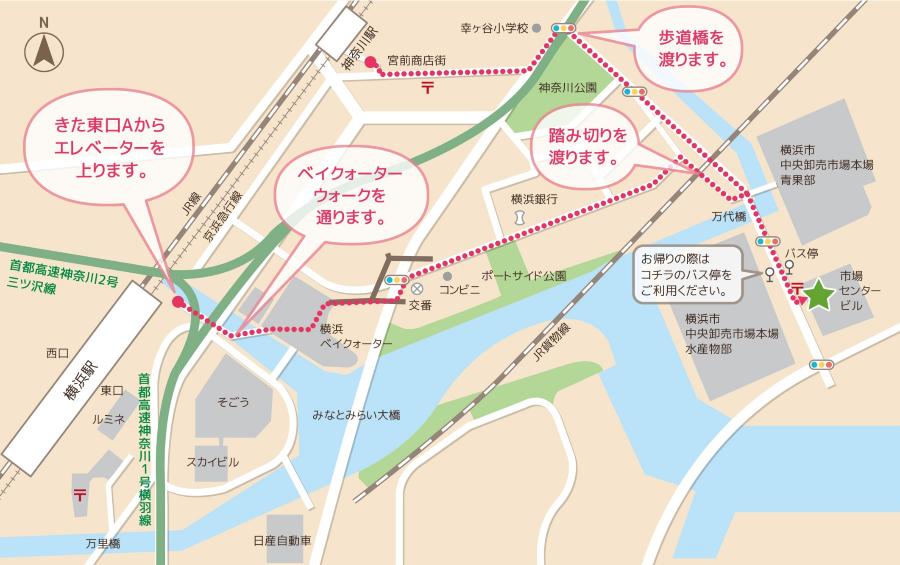徒歩でお越しになる場合の地図