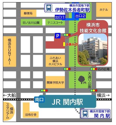 技能文化会館への地図