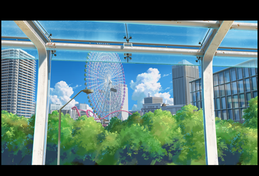 横浜の街を描いた美術ボード