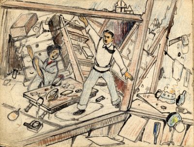 八木熊次郎が描いた地震発生時の状況