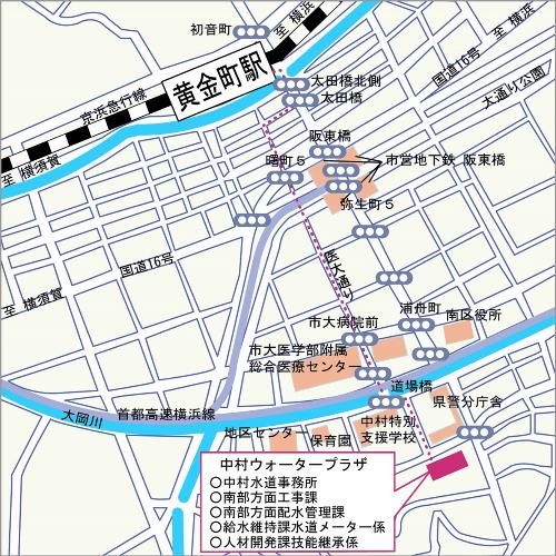 中村ウォータープラザの案内図