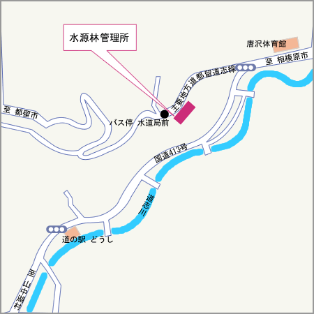 水源林管理所の案内図