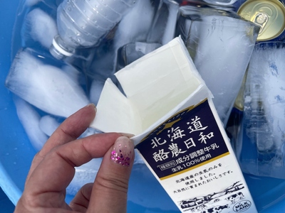 牛乳パックで保冷