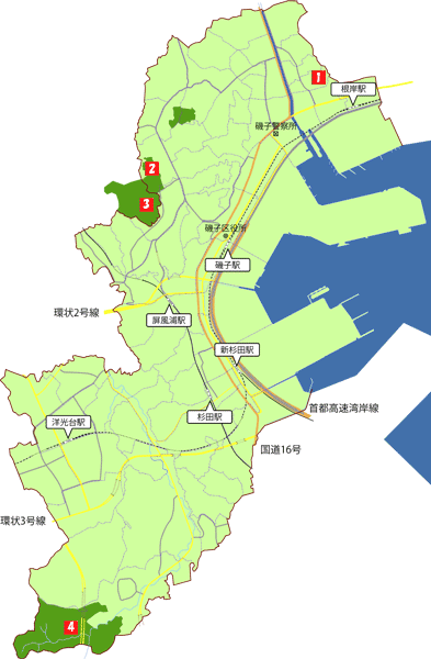 紅葉の見どころ（地図）