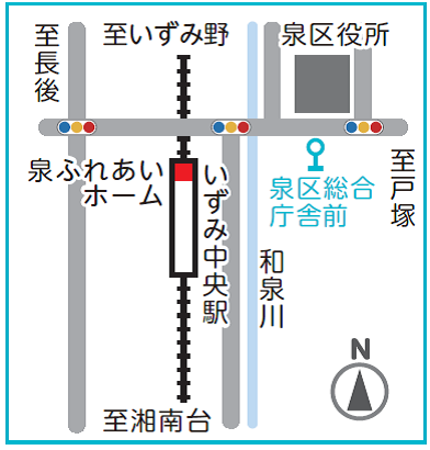 泉区福祉保健活動拠点（泉ふれあいホーム）の地図