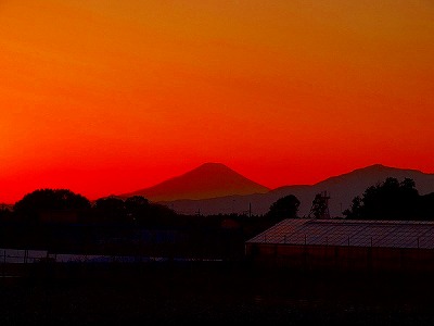 「富士山の夕やけ」