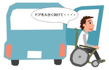 車から降りる車いす使用者