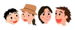 男性と女性の顔イラスト
