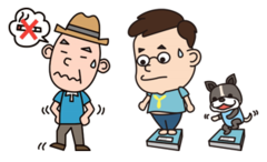 禁煙に挑戦するおじいさんと体重増加中のお父さん