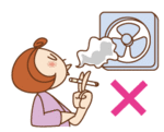 換気扇の下でも受動喫煙の恐れあり
