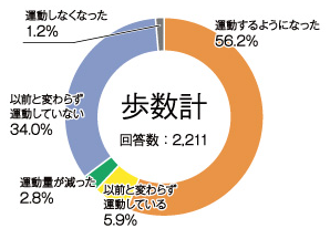 事業検証結果　グラフ　歩数計
