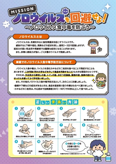 MISSION_ノロウイルスを回避せよ！～リーフレットの画像です。