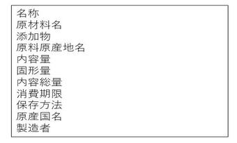 食品表示基準別記様式１