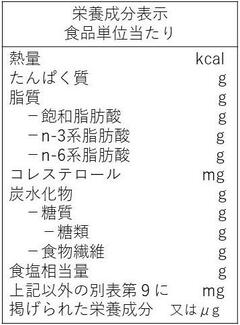 食品表示基準別記様式３
