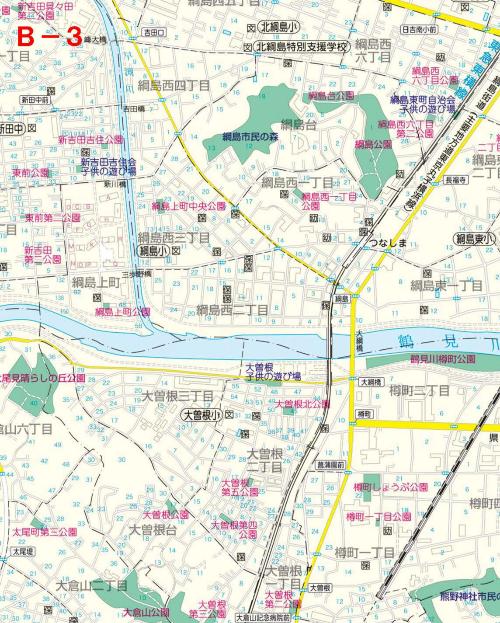 港北区公園マップ　Ｂ－３