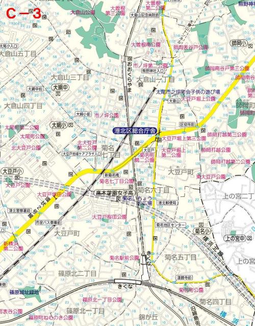港北区公園マップ　Ｃ－３