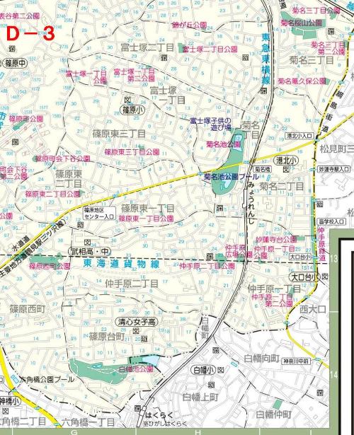 港北区公園マップ　Ｄ－３