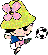 サッカーボールをキックするミズキー