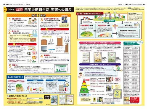 広報よこはま2018年9月号防災特集面の画像