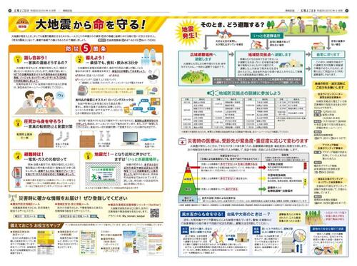 2016年広報よこはま9月号防災特集面の画像