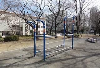 バーをつかんで昇降運動を行います。