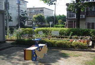 公園の一角にある花壇です。