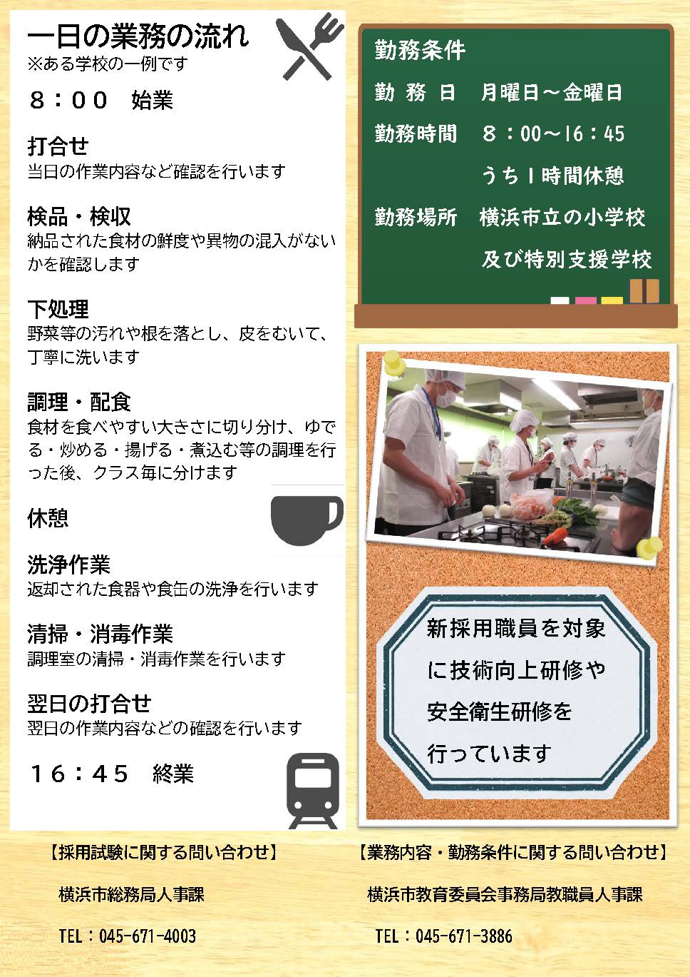 調理員募集　裏