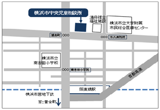 中央児童相談所の地図