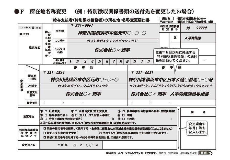 F所在地名称変更