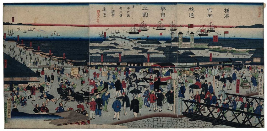 横浜吉田橋通繁昌之図