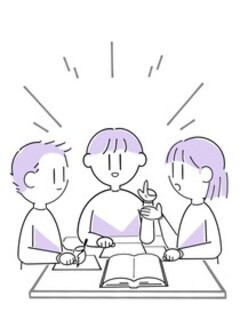 ２人から４人で、話しながら読書や課題ができます