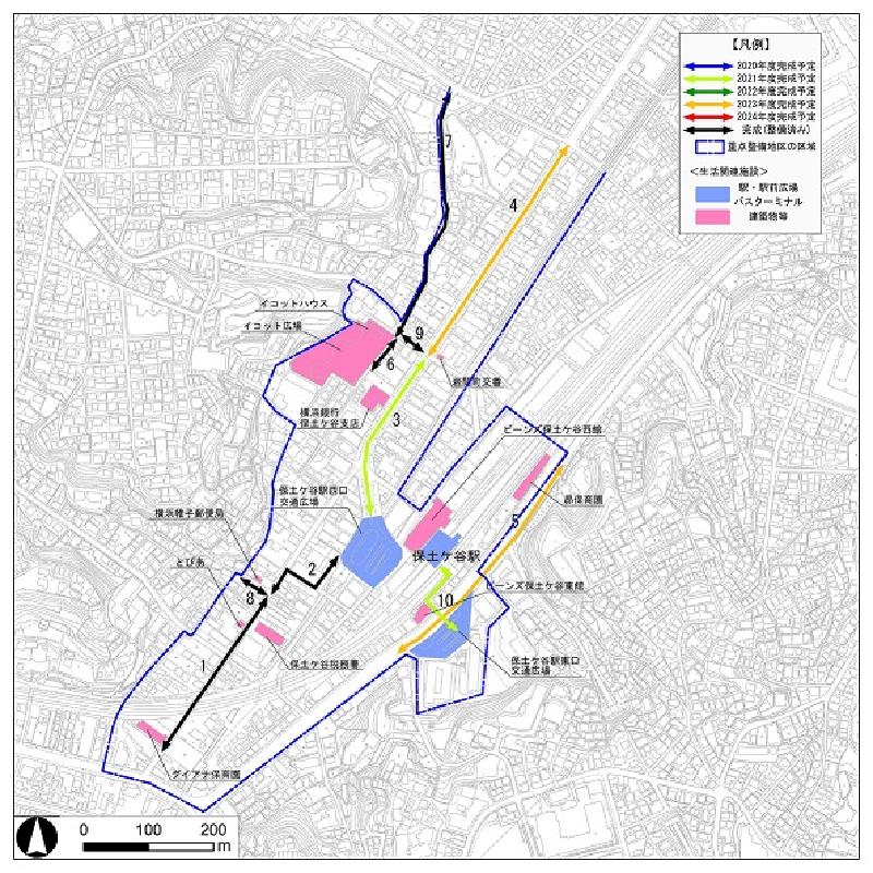 保土ケ谷駅周辺地区の生活関連経路図