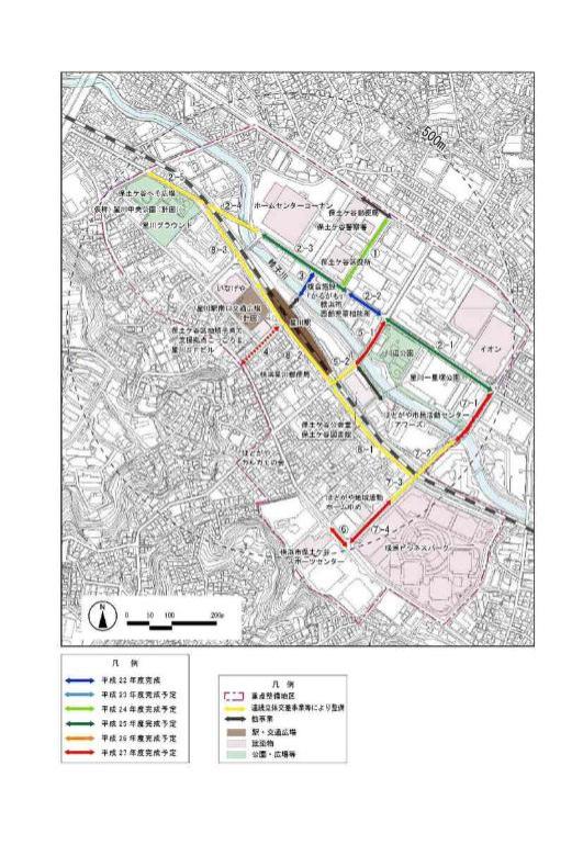星川駅周辺地区の生活関連経路図