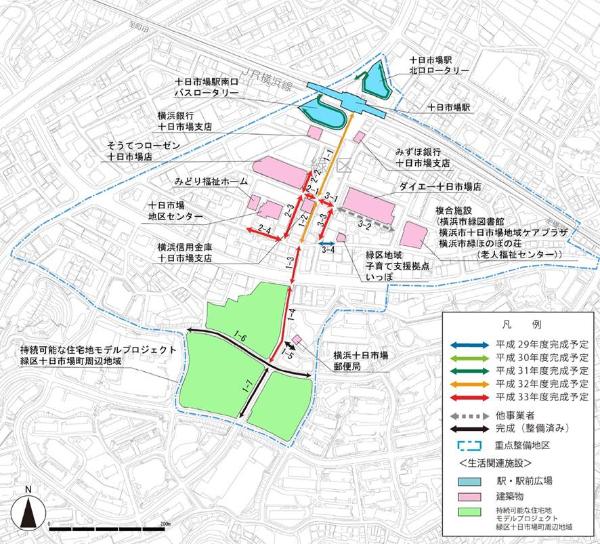 十日市場駅周辺地区の生活関連経路