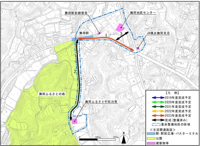 舞岡駅周辺地区の生活関連経路図