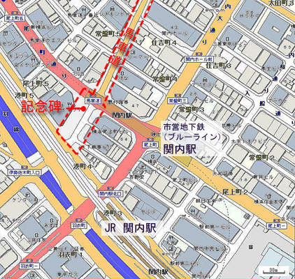 記念碑の位置図