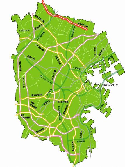 日吉元石川線の地図
