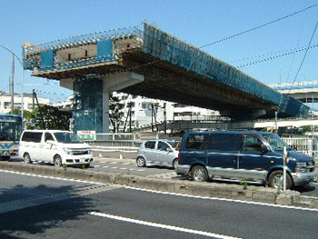 産業道路からＪＲ根岸線交差部