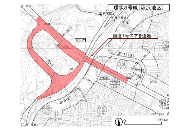 汲沢地区の事業区間