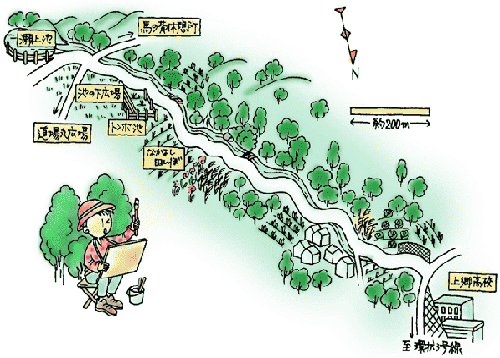 イラスト（上郷町小川アメニティ略図）