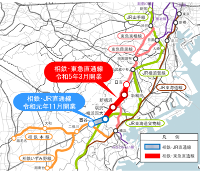 神奈川東部方面線概要図