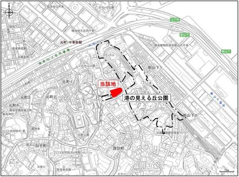 港の見える丘公園（拡張部）位置図
