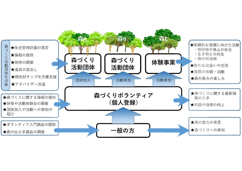 森づくりボランティア概念図