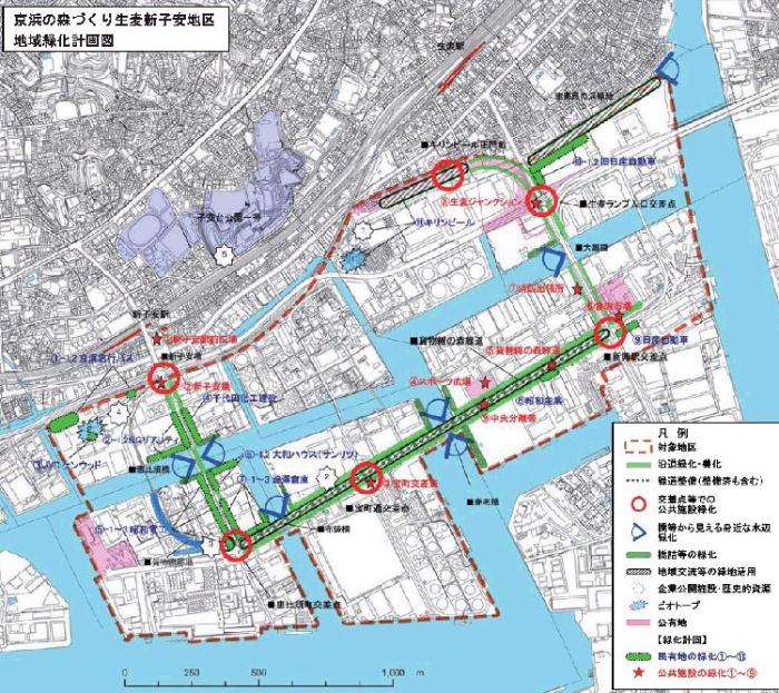 計画対象範囲図（生麦新子安地区）